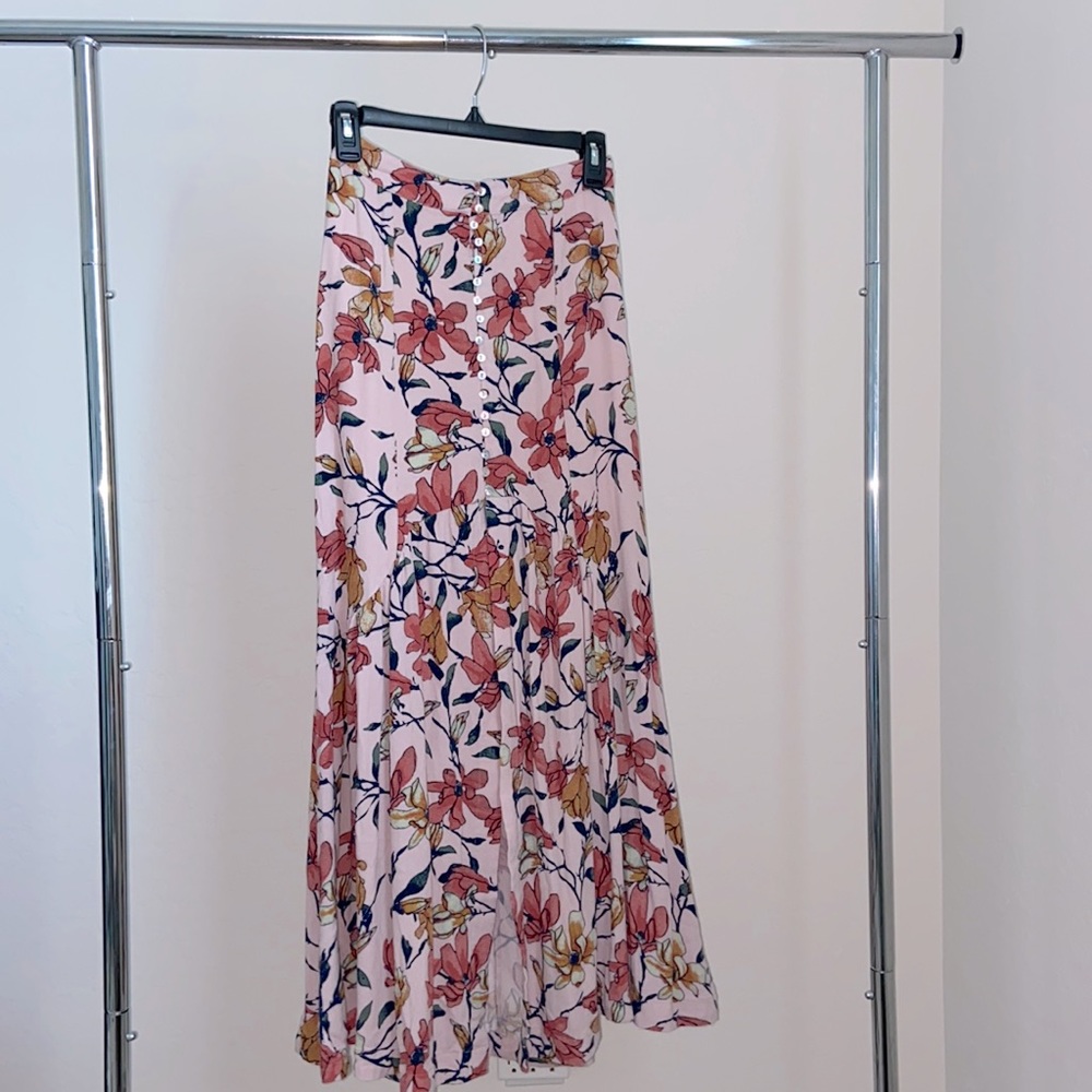 Free People Long Floral Skirt Size 2